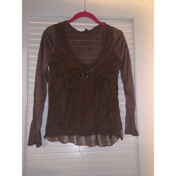 Tops - Women’s long sleeve embellished shirt